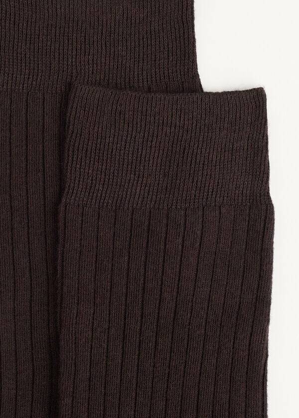 Calcetines Calzedonia Acanalado Cashmere Corta Crew Hombre Cafe | CO1344XF