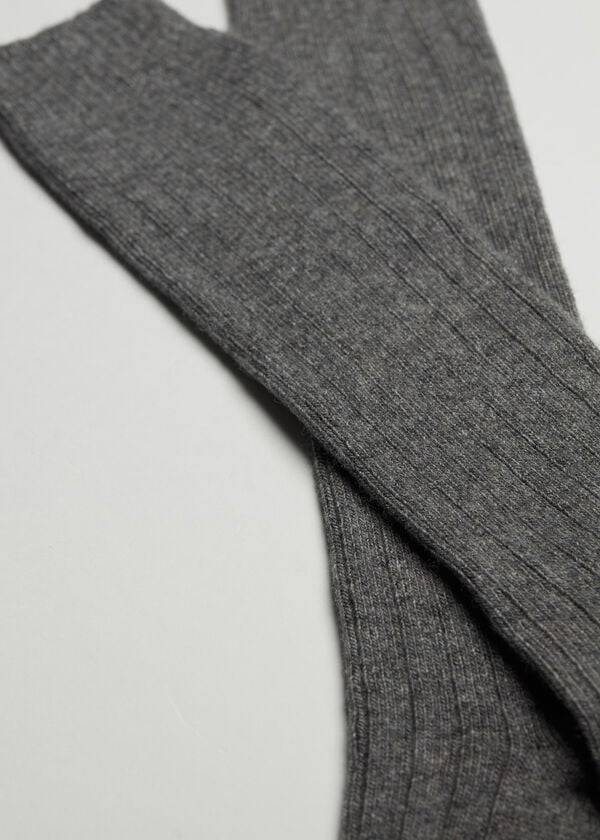 Calcetines Calzedonia Acanalado Lana and Cashmere Long Hombre Gris | CO1416GL