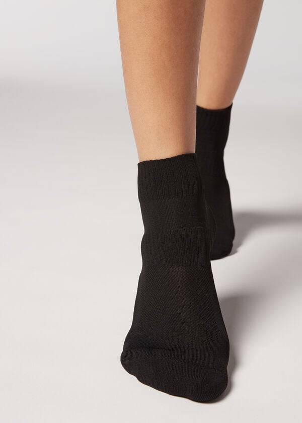 Calcetines Calzedonia Active Deporte Corta Mujer Negras | CO1864XF