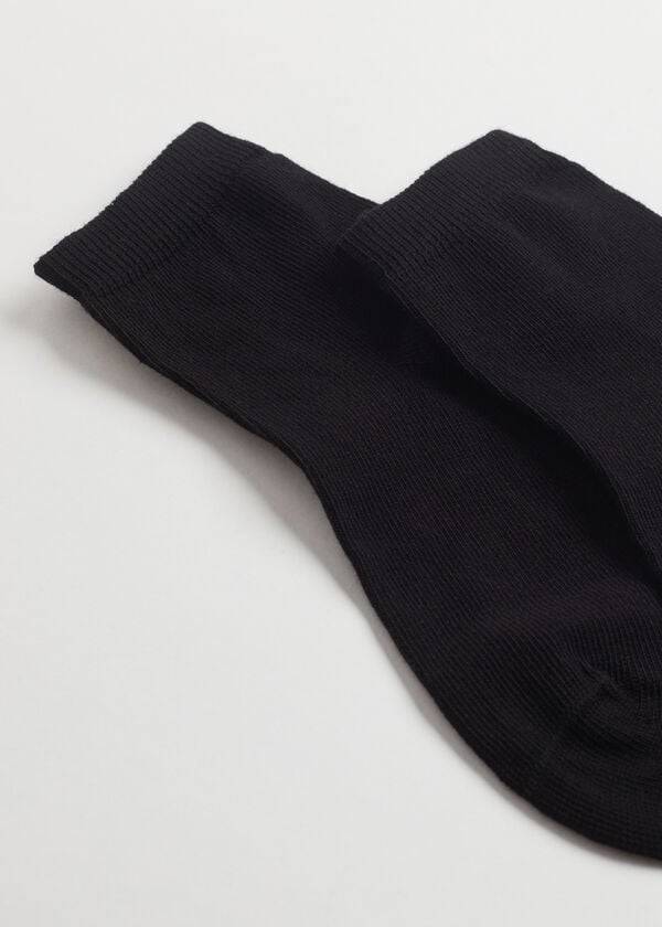 Calcetines Calzedonia Algodon with Fresh Feet Respirable Material Corta Niños Negras | CO1015RW