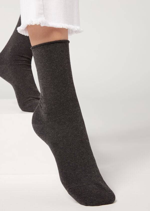 Calcetines Calzedonia Ankle with Cashmere Corta Mujer Gris Negras | CO1847RW