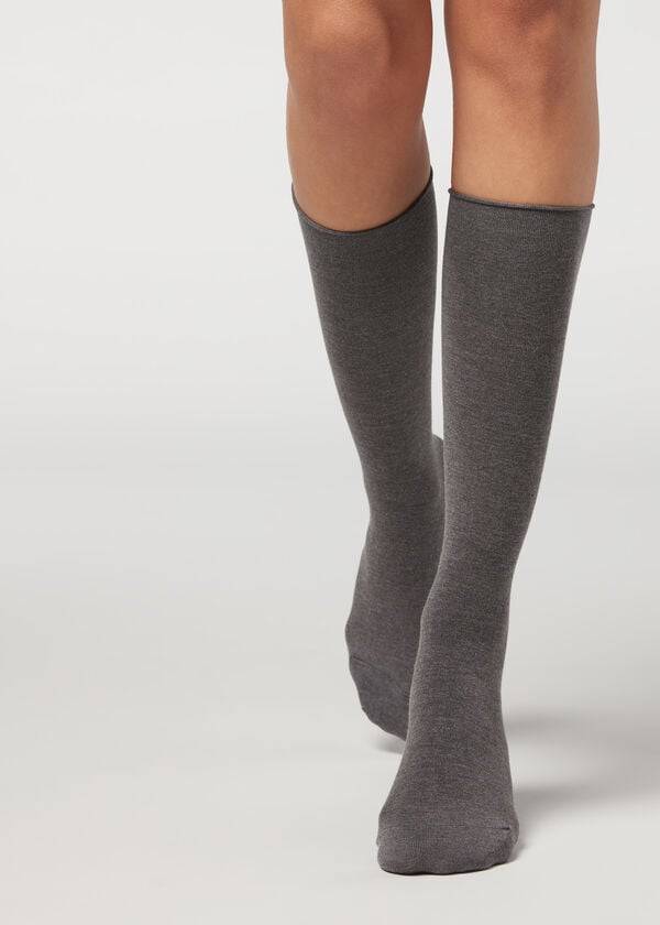 Calcetines Calzedonia Cashmere Blend 3/4 Long Mujer Gris | CO1953YU