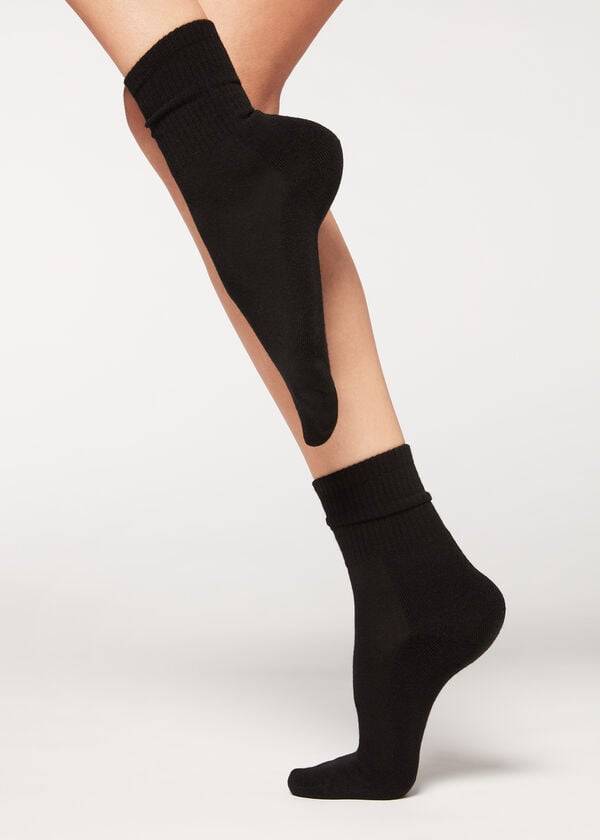 Calcetines Calzedonia Cashmere Deporte Corta Mujer Negras | CO1830DN