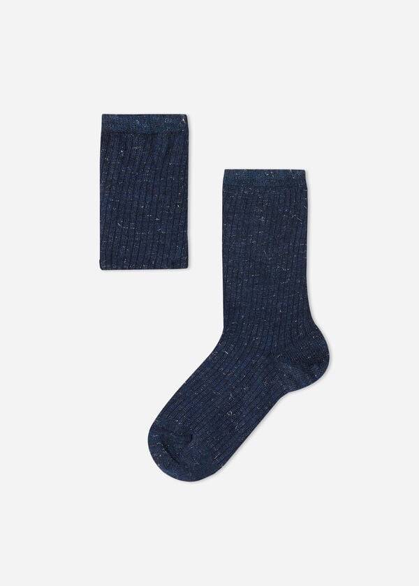 Calcetines Calzedonia Cashmere and Glitter Corta Niños Azules | CO1029KI