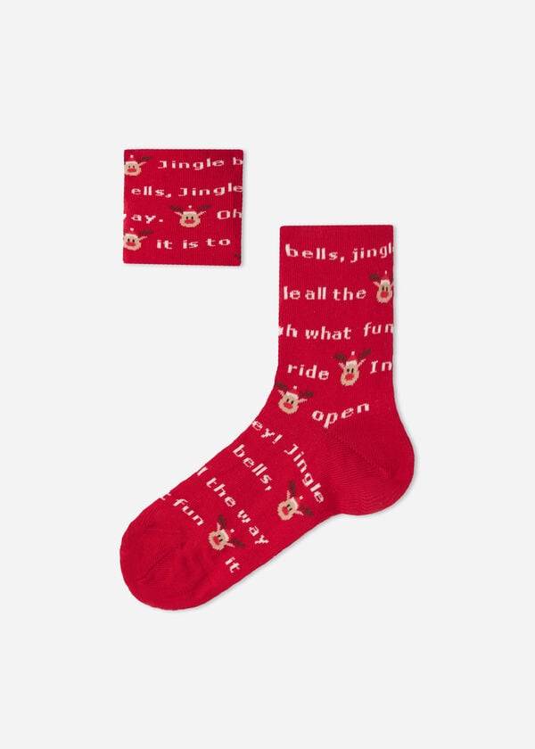 Calcetines Calzedonia Christmas Series Corta Niños Rojas | CO1019IS