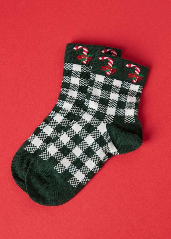 Calcetines Calzedonia Christmas Series Corta Niños Verde | CO1020OR