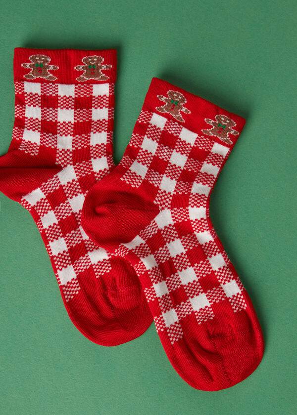 Calcetines Calzedonia Christmas Series Corta Niños Rojas Blancas | CO1095YU