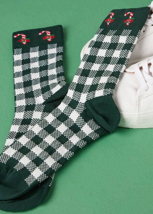 Calcetines Calzedonia Christmas Series Corta Crew Hombre Verde | CO1398VD