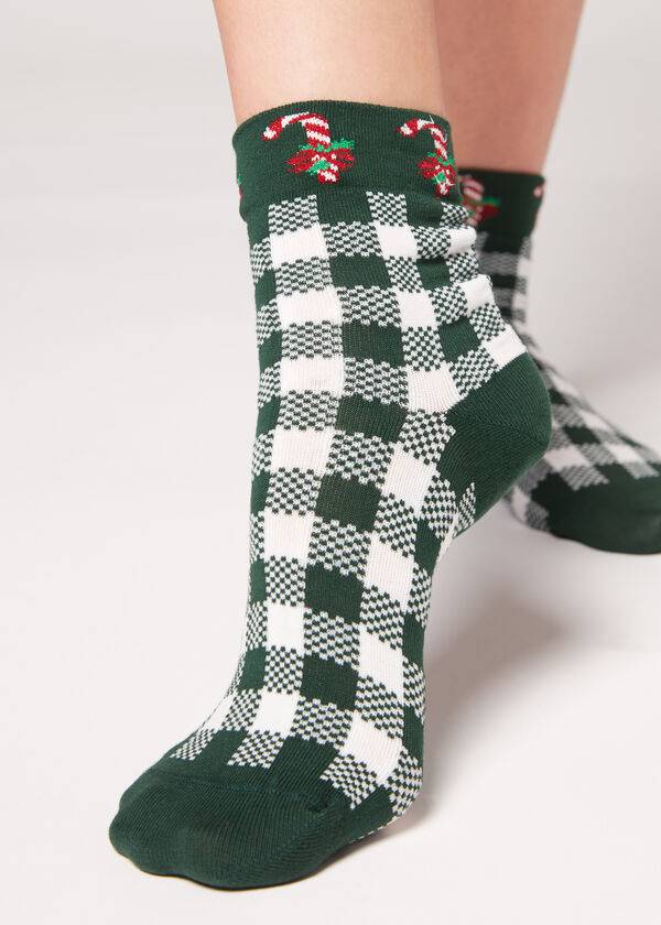 Calcetines Calzedonia Christmas Series Corta Mujer Verde | CO1824UT