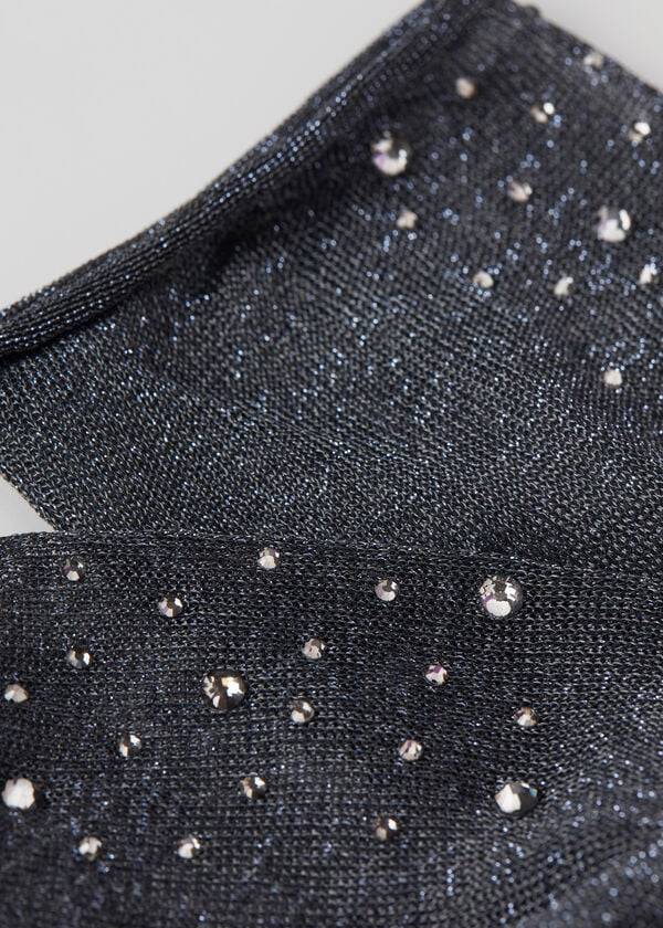 Calcetines Calzedonia Corta with Glitter and Crystals Mujer Negras | CO1662QZ