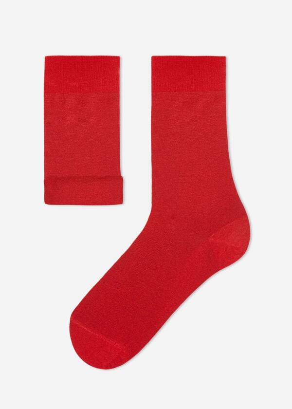 Calcetines Calzedonia Crew with Cashmere Hombre Rojas | CO1349MA