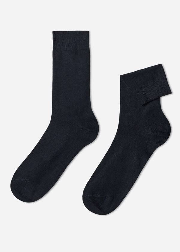 Calcetines Calzedonia Crew with Cashmere Hombre Azules | CO1361SO