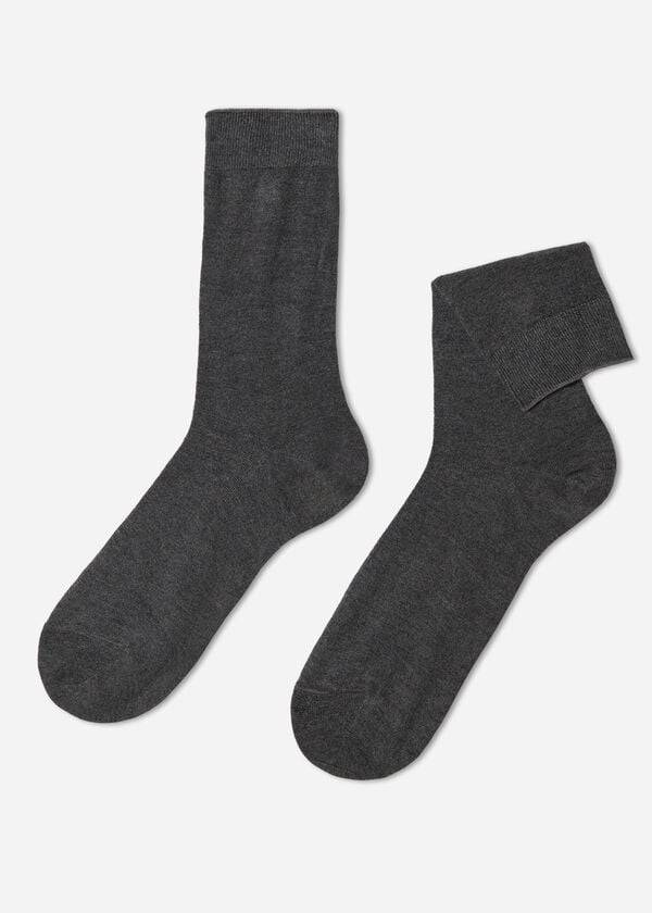 Calcetines Calzedonia Crew with Cashmere Hombre Gris | CO1363FM