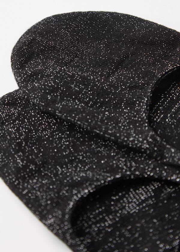 Calcetines Calzedonia Glitter Algodon Invisible Mujer Negras | CO1983PQ