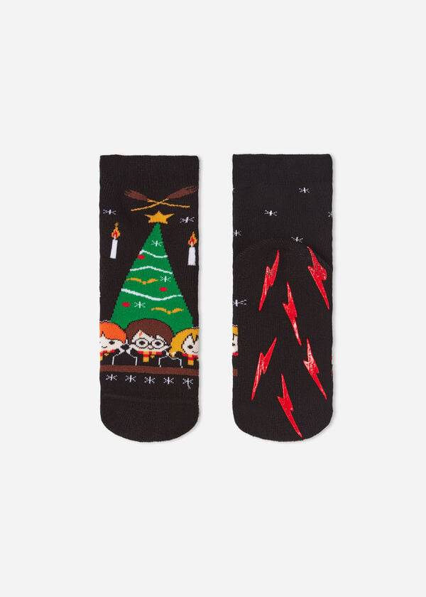 Calcetines Calzedonia Harry Potter Christmas Non-Slip Corta Niños Negras | CO1009BC