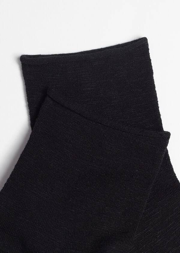 Calcetines Calzedonia Linen and Viscose Corta Mujer Negras | CO1745YU