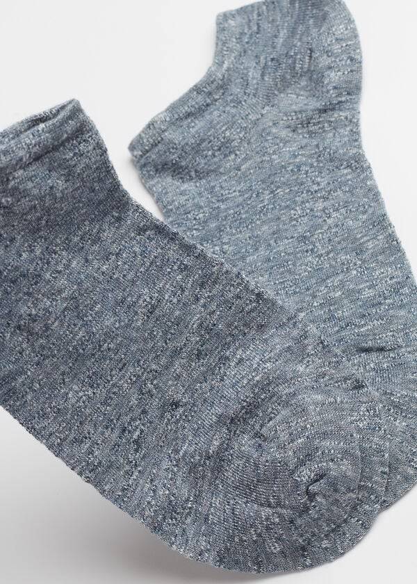 Calcetines Calzedonia Linen and Viscose No-show Mujer Azules | CO1897WY