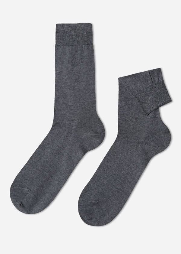 Calcetines Calzedonia Lisle Thread Crew Hombre Gris | CO1381YU