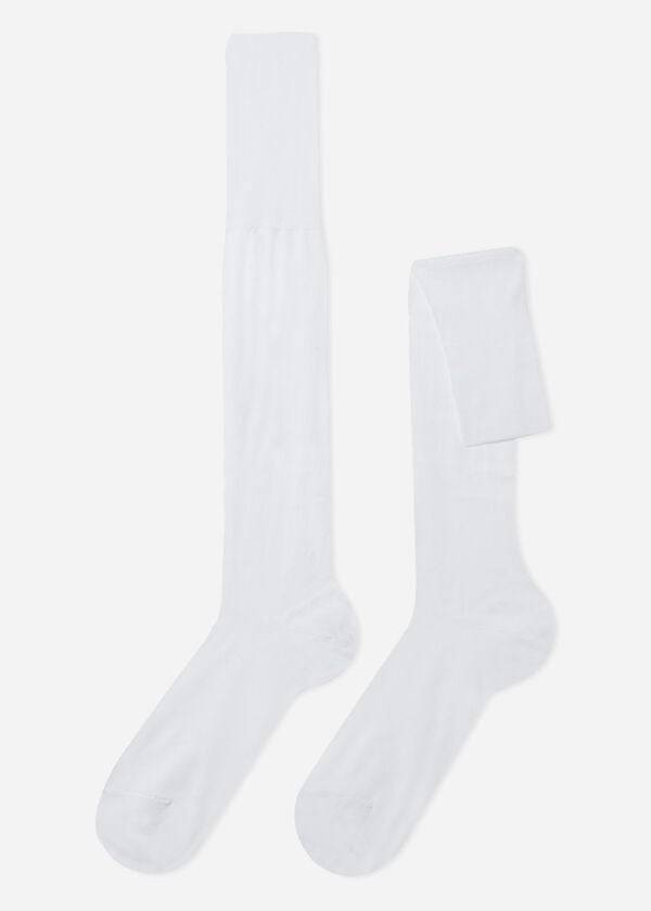 Calcetines Calzedonia Lisle Thread Long Hombre Blancas | CO1427MA