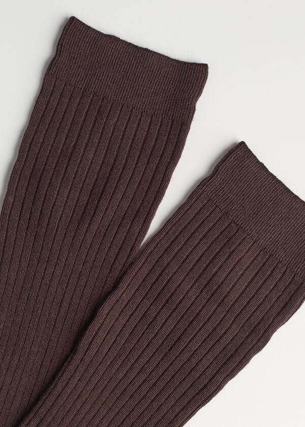 Calcetines Calzedonia Long Acanalado Cashmere Mujer Marrones | CO1946NB