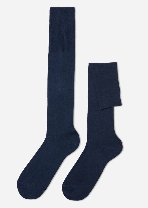 Calcetines Calzedonia Long with Cashmere Hombre Azul Marino | CO1405RW