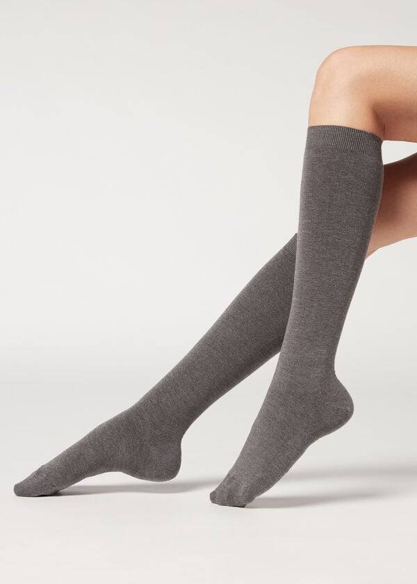 Calcetines Calzedonia Long with Cashmere Mujer Gris | CO1941ZG