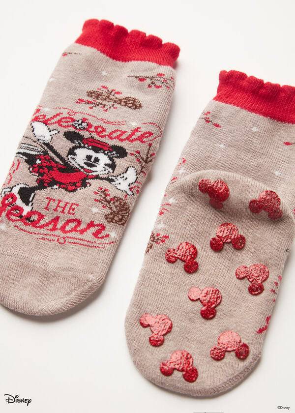 Calcetines Calzedonia Non-slip Disney Minnie Mouse Christmas Corta Niños Marrones | CO1074AP