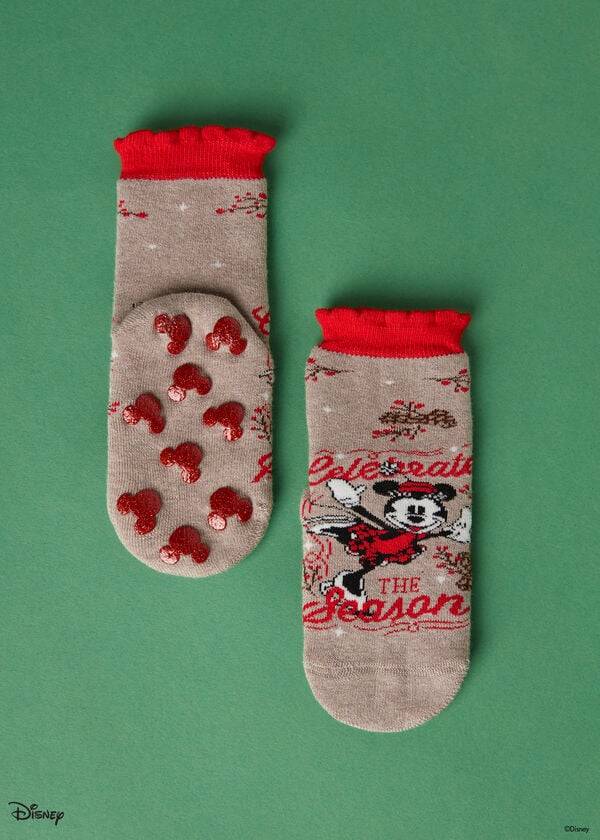 Calcetines Calzedonia Non-slip Disney Minnie Mouse Christmas Corta Niños Marrones | CO1074AP