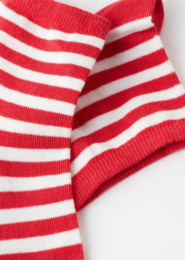 Calcetines Calzedonia Stripe Patterned Corta Mujer Rojas | CO1644OR