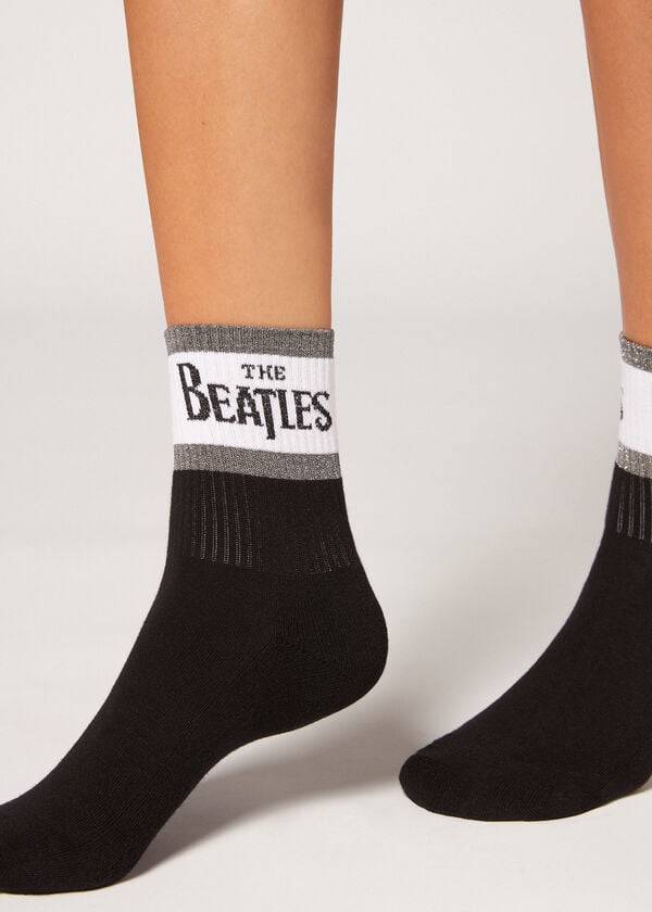 Calcetines Calzedonia The Beatles Logo Corta Mujer Negras | CO1641YU