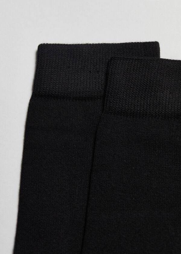 Calcetines Calzedonia Warm Algodon Crew Hombre Negras | CO1367KI