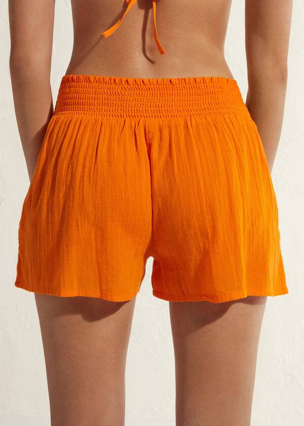 Cubrirlos Calzedonia Algodon Shorts Mujer Naranjas | CO2070LH