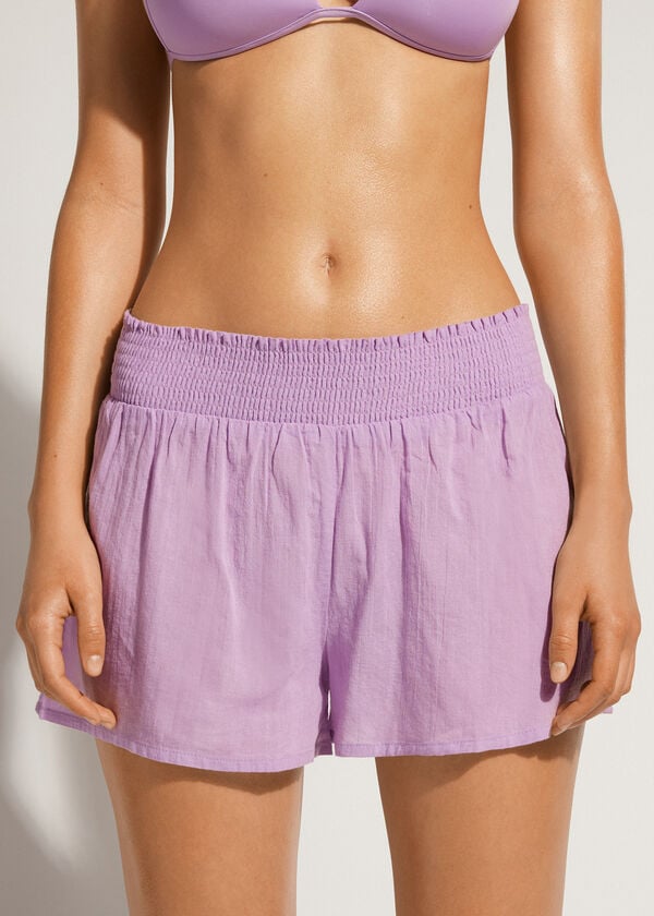 Cubrirlos Calzedonia Algodon Shorts Mujer Moradas | CO2071ZG