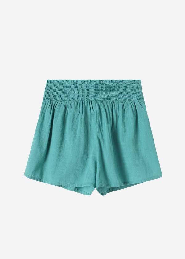 Cubrirlos Calzedonia Algodon Shorts Mujer Turquesa | CO2072XF