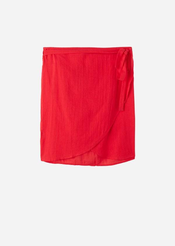 Cubrirlos Calzedonia Corta Wrap Sarong Mujer Rojas | CO2051MA