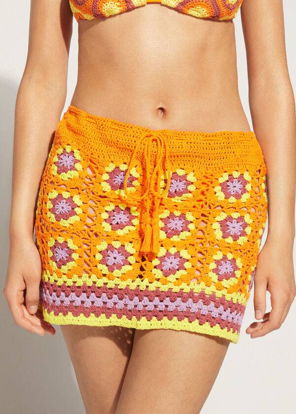 Cubrirlos Calzedonia Crochet Skirt Mujer Naranjas | CO2061PQ