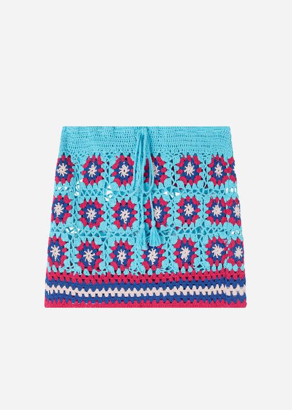 Cubrirlos Calzedonia Crochet Skirt Mujer Turquesa Azules | CO2062AP