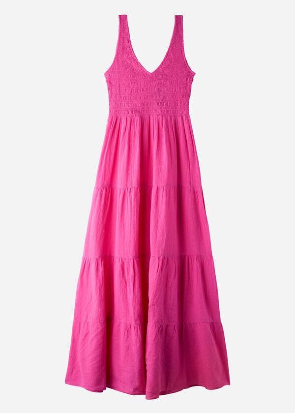 Cubrirlos Calzedonia Long Vestido with Ruffled Skirt Mujer Rosas | CO2089SO