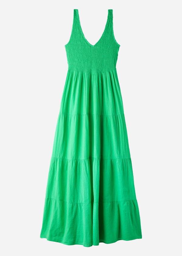 Cubrirlos Calzedonia Long Vestido with Ruffled Skirt Mujer Verde | CO2090DN