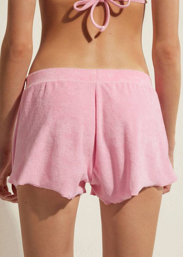 Cubrirlos Calzedonia Terrycloth Shorts Mujer Rosas | CO2040GL