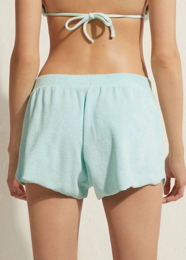 Cubrirlos Calzedonia Terrycloth Shorts Mujer Azules | CO2042JJ