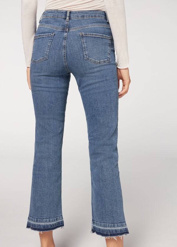 Jeans Calzedonia Cropped Flare Mujer Azules | CO1628LH