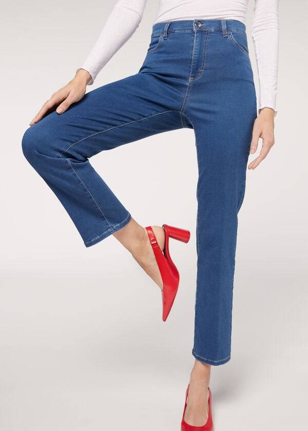 Jeans Calzedonia Eco Comodidad Mujer Azules | CO1622DN