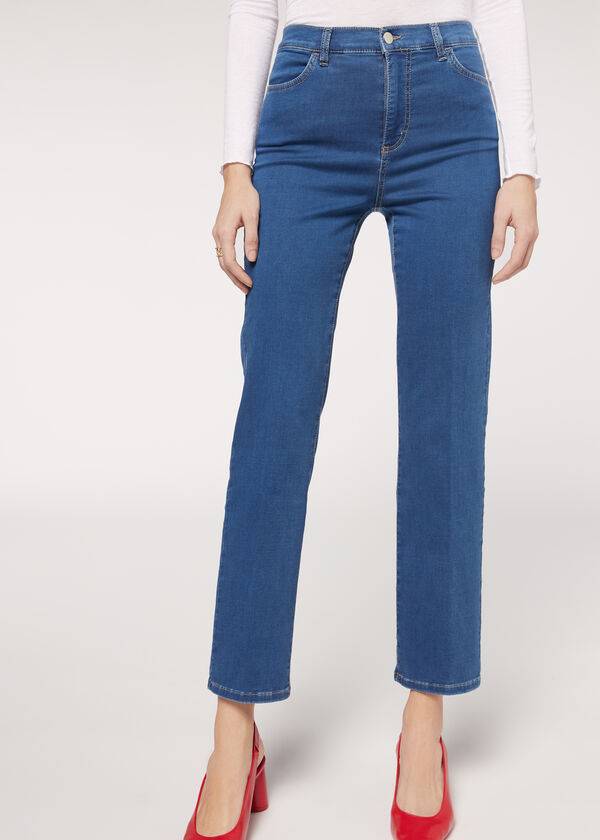 Jeans Calzedonia Eco Comodidad Mujer Azules | CO1622DN