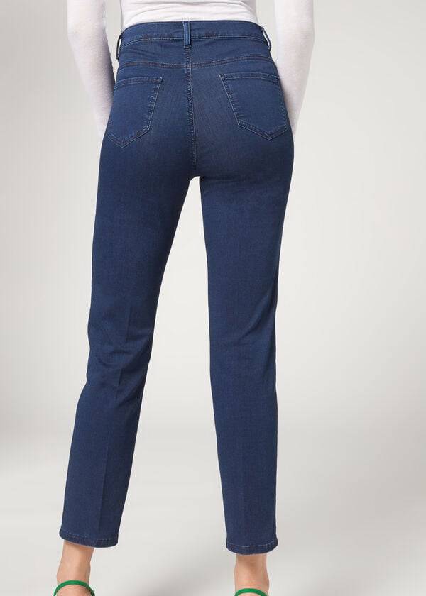 Jeans Calzedonia Eco Comodidad Mujer Azul Marino | CO1623FM