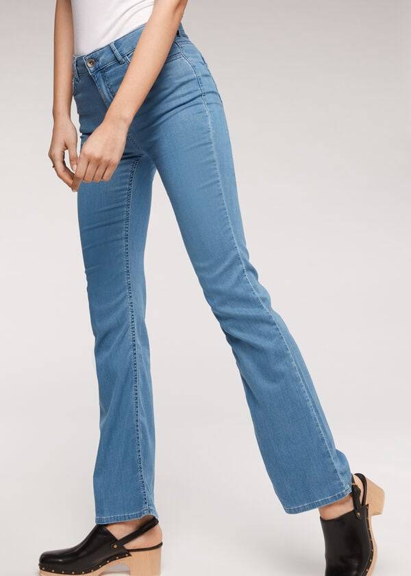 Jeans Calzedonia Eco Light Flared Denim Mujer Azules | CO1615YU