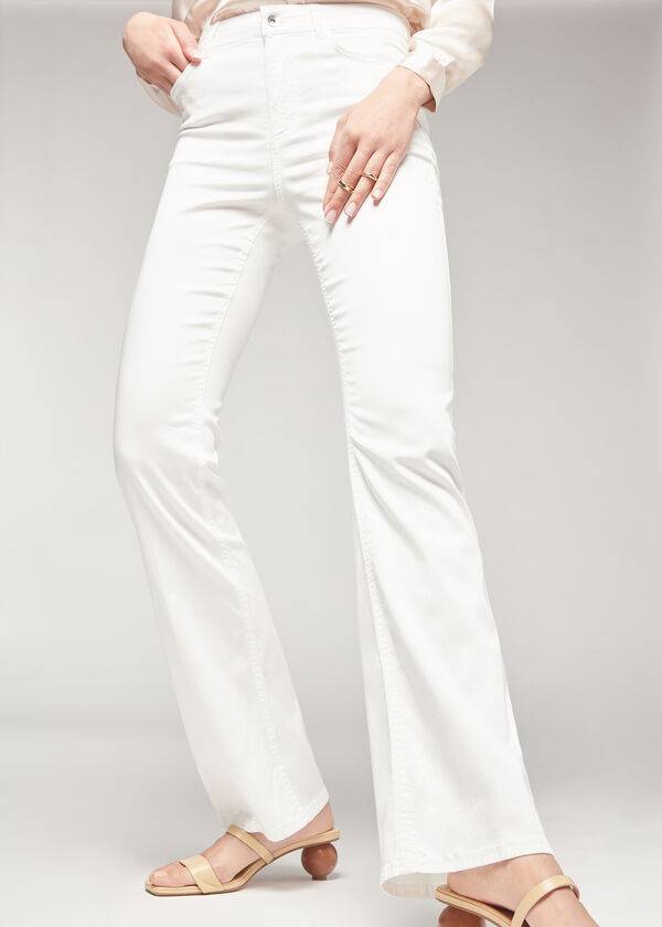 Jeans Calzedonia Eco Light Flared Denim Mujer Blancas | CO1617IS