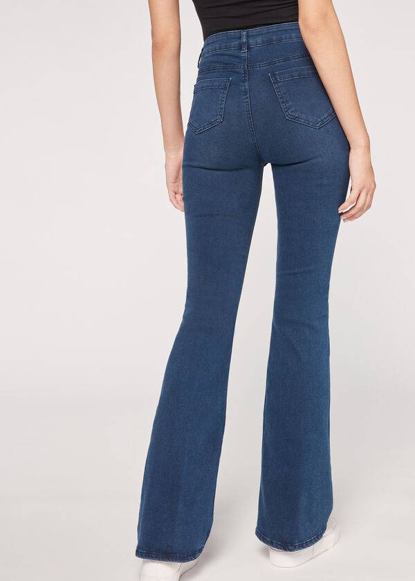 Jeans Calzedonia Flared Mujer Azules | CO1598GL