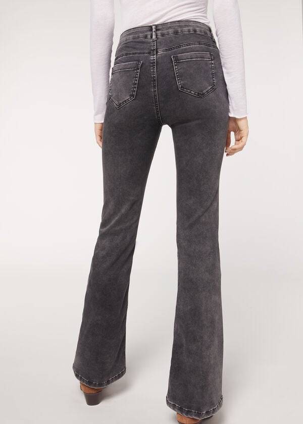 Jeans Calzedonia Flared Mujer Gris | CO1596DN