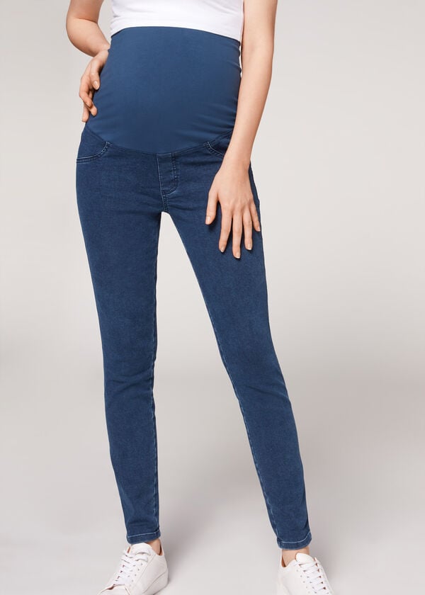 Jeans Calzedonia Maternity Jean Mujer Azules | CO1586EX